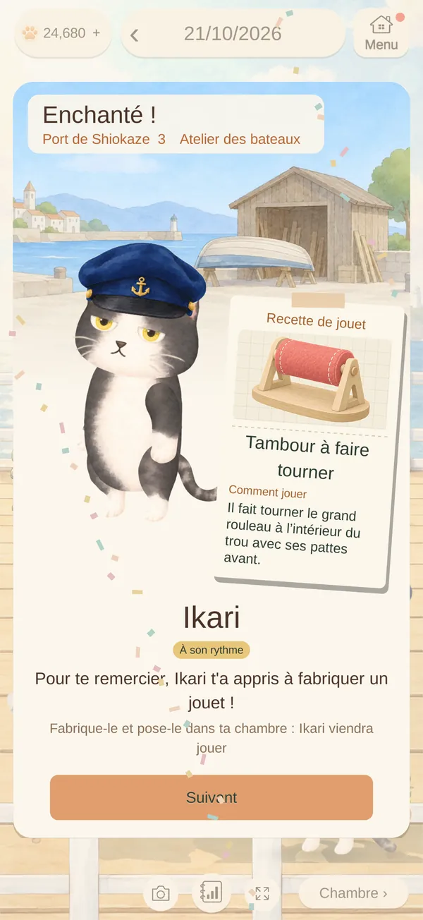 Un chat rencontré partage un modèle de jouet