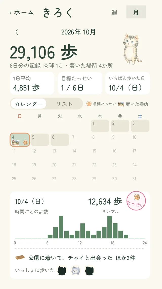 きろく画面